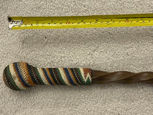 INTERESTING ZULU WALKING STICK WITH CANDY TWIST AND ‘TELEPHONE WIRE’ DECORATION