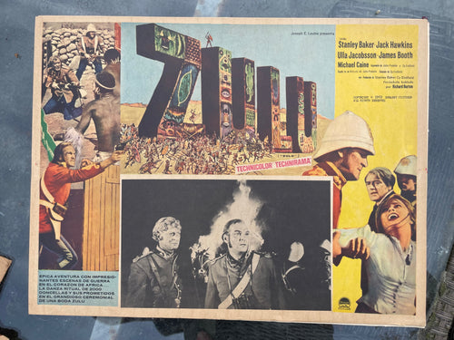 Complete Set of Mexican Lobby Cards from ZULU Film Release (1964)