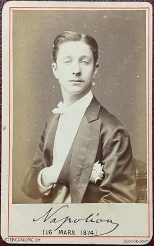 Original Carte de Visite Photograph - Louis Napoleon, The Prince Imperial in court dress, 1874