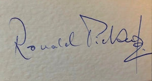 Autograph of Ronald Pickup, who played Lt. Harford in ZULU DAWN