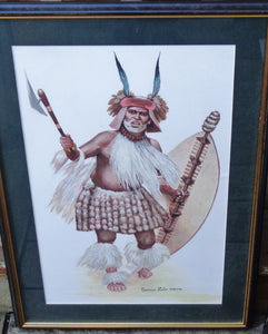 TWO LARGE FRAMED PIECES OF ORIGINAL ARTWORK, ZULU and 24TH