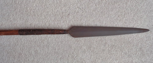 STURDY 19TH CENTURY ZULU STABBING SPEAR, IKLWA