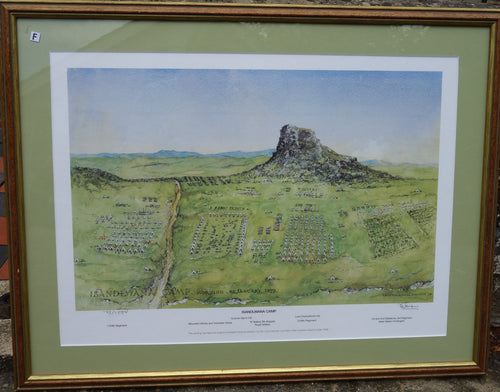 FRAMED MODERN PRINT DEPICTING THE CAMP AT ISANDLWANA BEFORE THE BATTLE