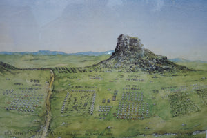 FRAMED MODERN PRINT DEPICTING THE CAMP AT ISANDLWANA BEFORE THE BATTLE