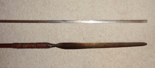 A GOOD 19TH CENTURY ZULU STABBING SPEAR, NTLEKWANE