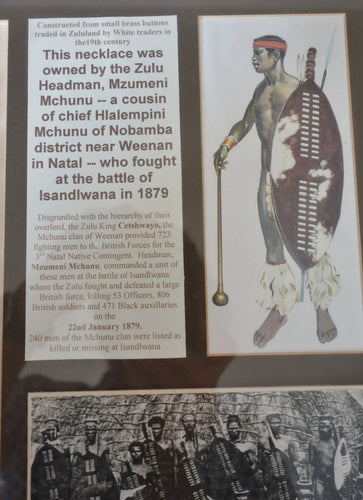 A MOST UNUSUAL FRAMED NECKLACE AND KNOBKERRY WITH AN ISANDLWANA CONNECTION