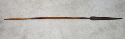 A ZULU STABBING SPEAR, 19th CENTURY, WITH WIRE BINDING