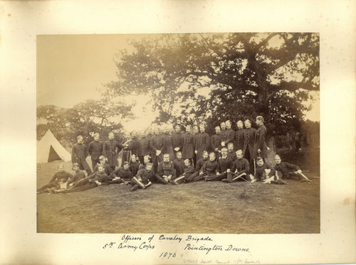 1876 Mounted Photograph - Officers of Cavalry Brigade, 5th Army Corps - AZW 17th Lancers Commanding Officer