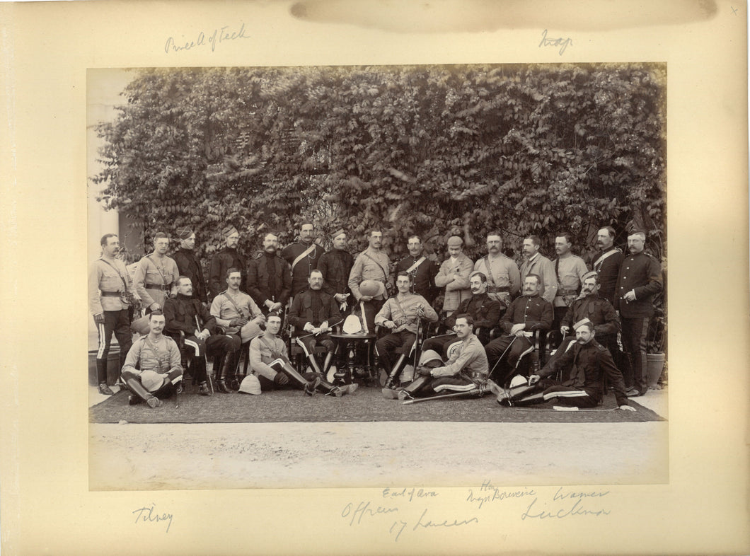 Mounted Photograph - 17th Lancers - Zulu War Veterans, Prince of Teck, Earl of Ava