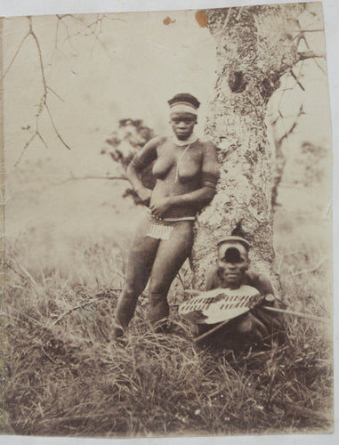 Rare & Interesting c. 1870s Photograph - Zulu Man & Woman Pictured Outside