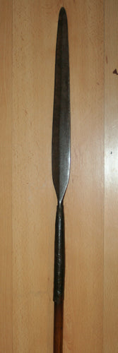 Impressive 19th Century Zulu Stabbing Spear, Iklwa - Hand-Beaten Blade & 54 Inches Long