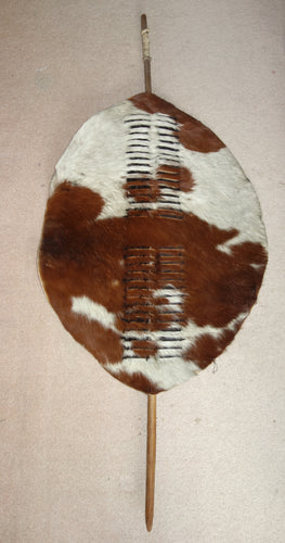 MAGNIFICENT SWAZI SHIELD W/STRONG COLOURS DATING TO MID-20th CENTURY