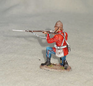 First Legion Anglo-Zulu War Painted Figure - Private, 24th Regiment, kneeling firing.