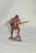 First Legion Anglo-Zulu War Painted Figure - Zulu warrior, unmarried, loading flint-lock musket.