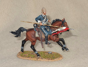 First Legion Anglo-Zulu War Painted Figure - Private, 17th Lancers, at full gallop, presenting lance.