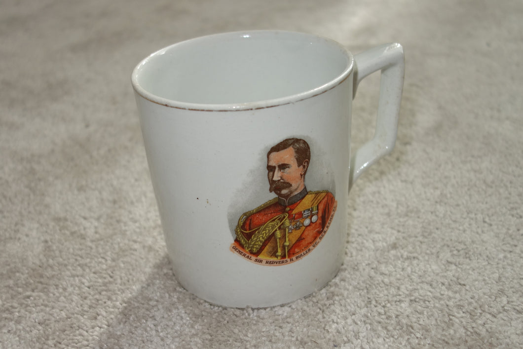 Gen. Sir Redvers Buller Commemorative Crossed-Flags Mug - VC for Gallantry at Battle of Hlobane & Boer War