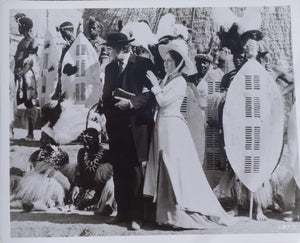 ZULU Movie Still - Rare scene with Jack Hawkins and Ulla Jacobsson at the Zulu royal homestead.
