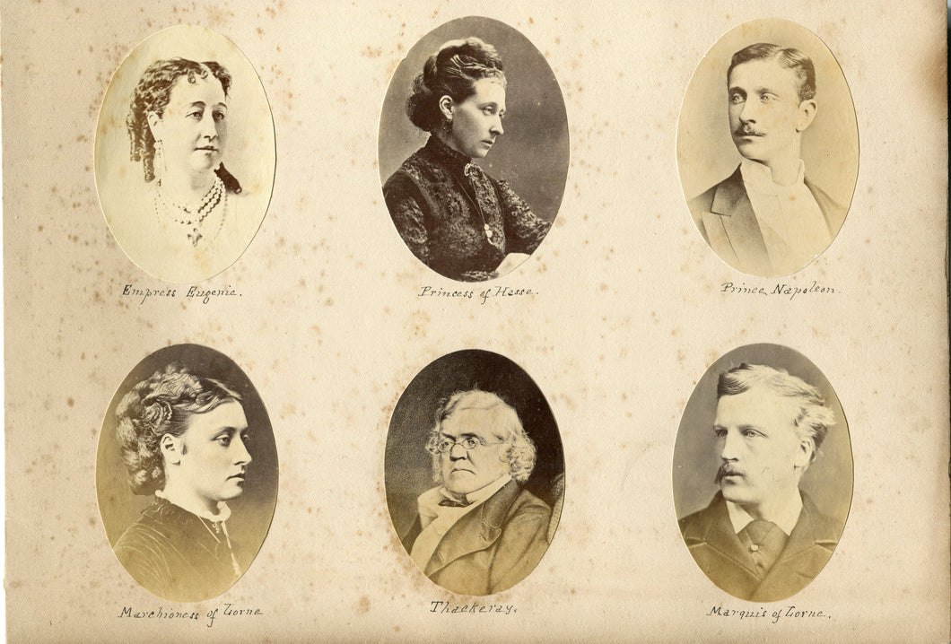 PAGE OF VICTORIAN PHOTOGRAPHS INCLUDING THE PRINCE IMPERIAL