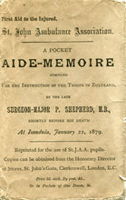 AIDE MEMOIRE For the Instructions of Troops in Zululand, by Surgeon-Major Peter Shepherd (ENVELOPE ONLY)