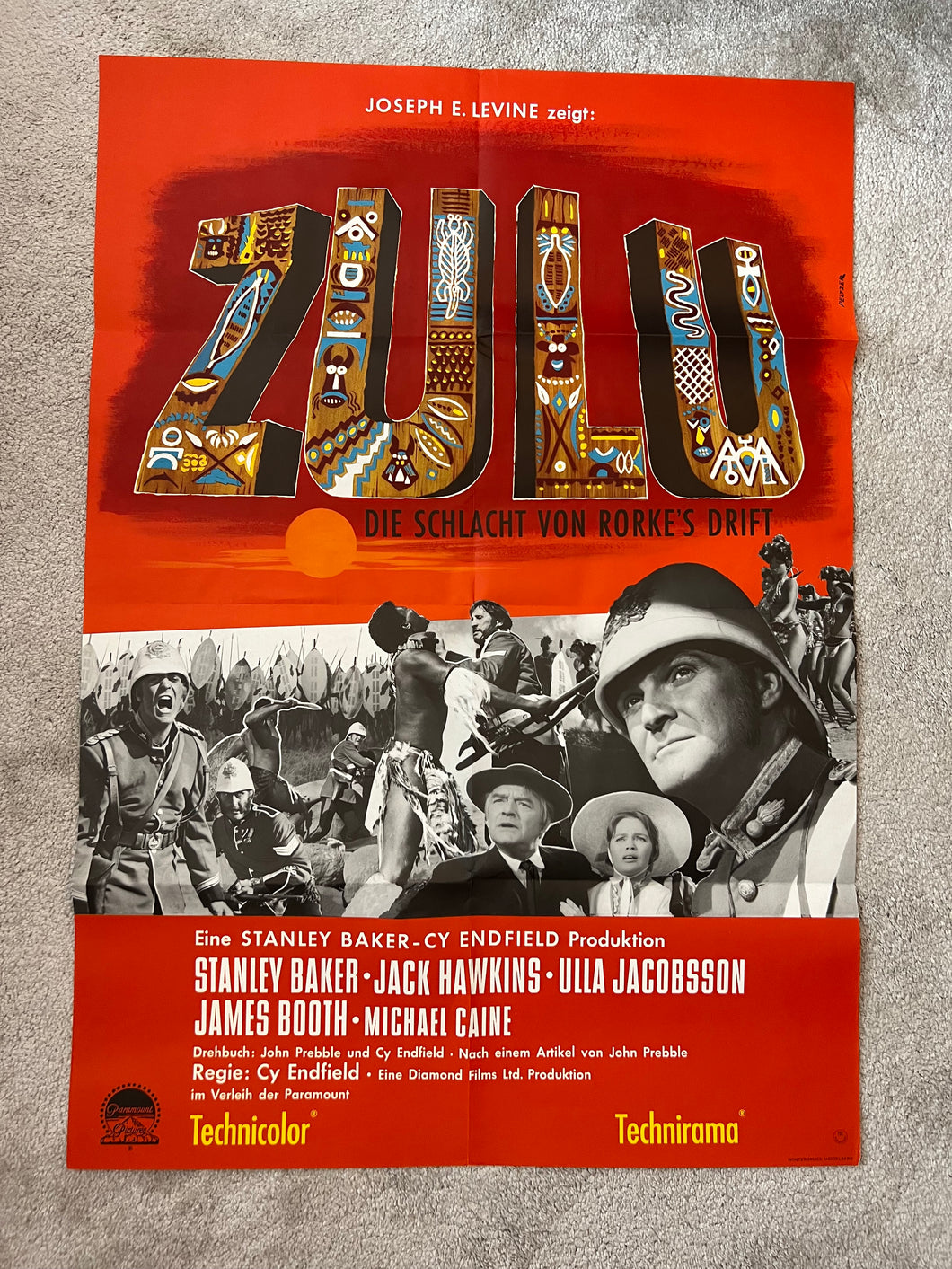 Original German Poster for ZULU (‘Die Schlact von Rorke’s Drift’)