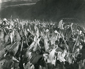 Black & White Press Still from 'ZULU' - Final Attack Scene