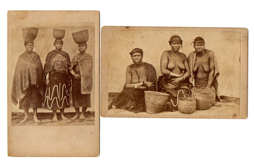 Two CDV Photographs - Wives of Xhosa King Sandile